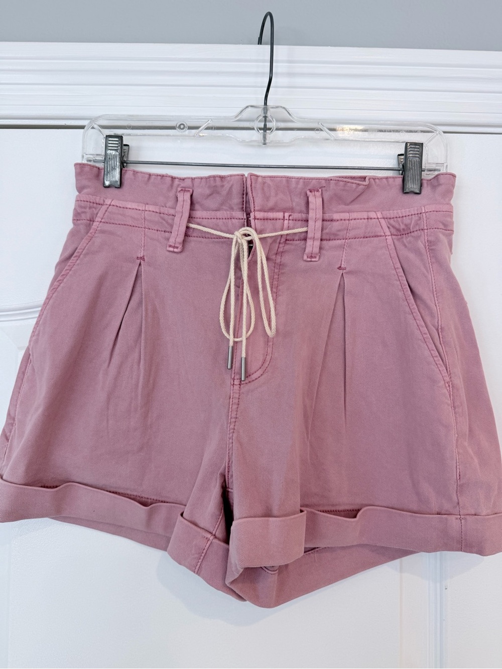 Page Women's Pink Drawstring Pleated Shorts